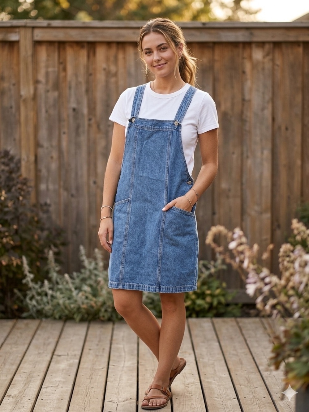 Dockers Blue Denim Overall Dress